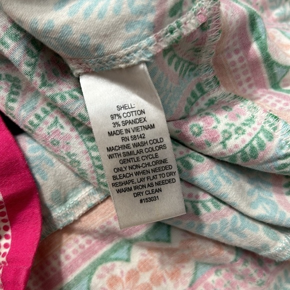 London Style Womens Printed Dress Mini Sleeveless Back Zipper Cotton Blue Pink - Picture 7 of 9